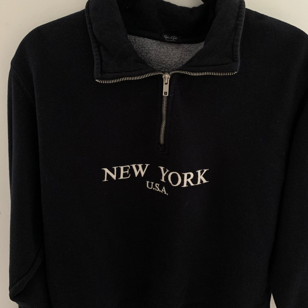 Brandy Melville navy half zip sweater